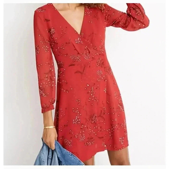 Madewell Hazelwood Wrap-Front Mini Dress in Windswept Floral Size 2 - Picture 2 of 5
